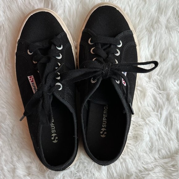 Superga Black/White 2750 Cotu Classic Sneakers Size EU 36/US 6W - Picture 8 of 9